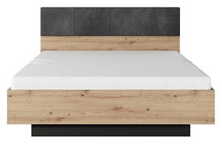 Ліжко з підйомним механізмом Таллі/Tally 160*200 см з м'яким ізголів'ям Дуб артизан/антрацит ТМ Perfect Home, фото 3