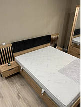 Ліжко з підйомним механізмом Таллі/Tally 160*200 см з м'яким ізголів'ям Дуб артизан/антрацит ТМ Perfect Home, фото 5