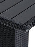 Комплект плетених меблів для саду і дачі чорний (2 крісла і столик на ніжці), buuba, фото 2