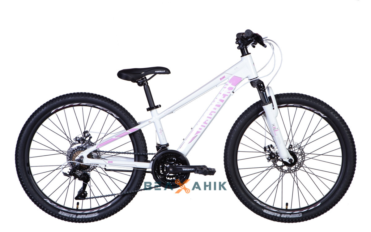 Велосипед 24" Discovery QUBE AM DD (рама 11,5") біло-рожевий мат