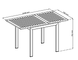 Стіл із розсувною стільницею садовий складний Промащений хардвуд buuba, фото 6