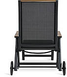 Шезлонг 187см чорний із алюмінія чорний 7-позиційний buuba, фото 4