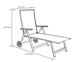 Шезлонг 187см чорний із алюмінія чорний 7-позиційний buuba, фото 7