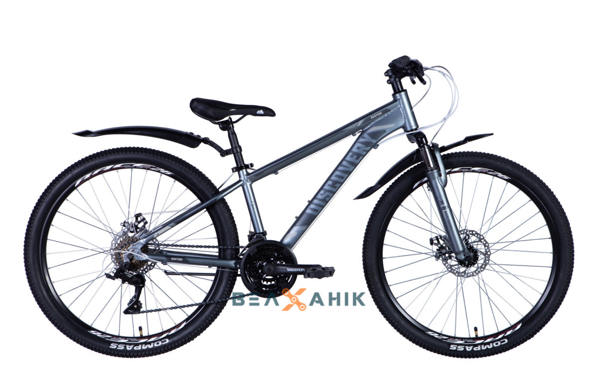 Велосипед 26" Discovery BASTION AM DD (рама 13") сіро-чорний мат