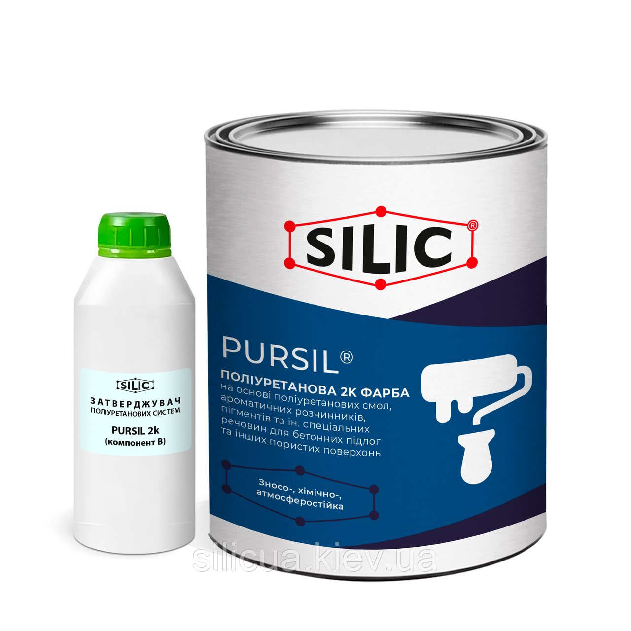 Поліуретанова фарба для бетонної підлоги Pursil (1кг) Сілік матова