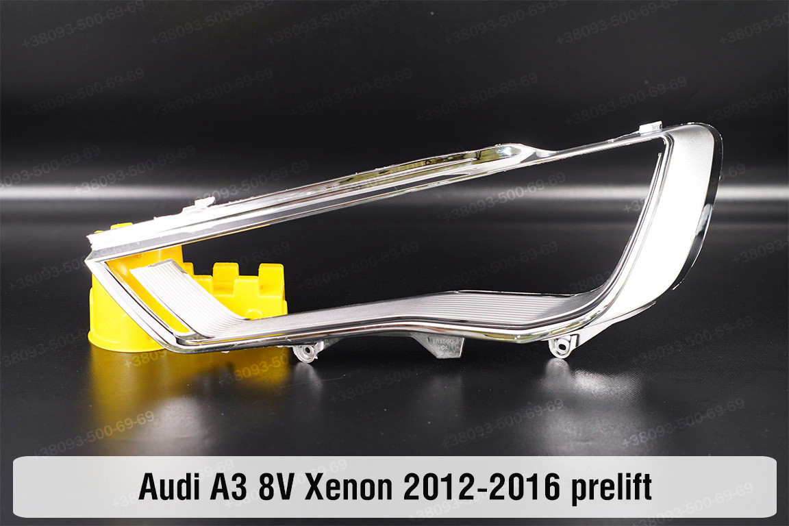 Хромована декоративна маска Audi A3 8V Xenon (2012-2016) дорест ліва, фото 1