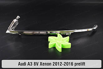 Хромована декоративна маска верхня Audi A3 8V Xenon (2012-2016) дорест ліва