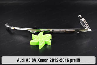 Хромована декоративна маска верхня Audi A3 8V Xenon (2012-2016) дорест права