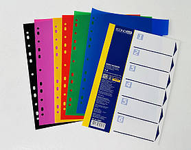 Розділювачі пластикові кольорові А4 6 шт. Е30806 Economix