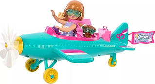 Barbie Барбі Ігровий набір Челсі та літак Barbie Chelsea Doll & Plane Playset HTK38