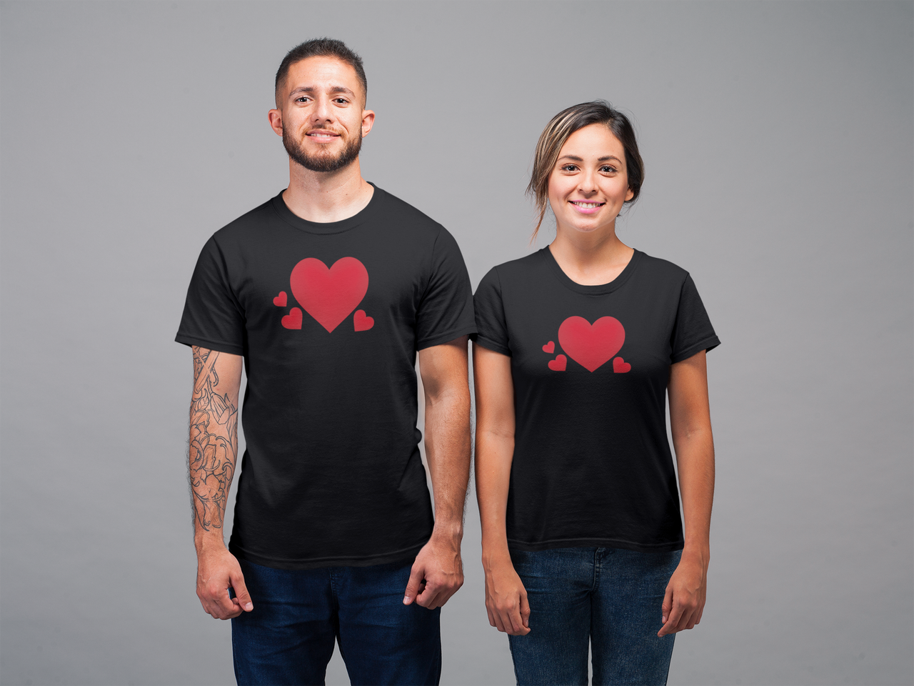 Парні футболки чоловіча та жіноча з принтом Серця двох для Закоханих