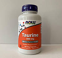 Now Foods Taurine Таурин 500мг 100веганських капсул