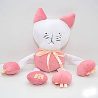 Велюровая игрушка Котик для животных розовая