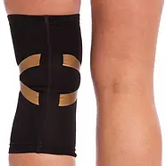 Наколінник бандаж TVFF 901301 еластичний для фіксації коліна чорно-золотий, фото 3