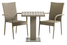 Комплект плетених меблів для саду і дачі натура (2 крісла і столик на ніжці), ukrfarm