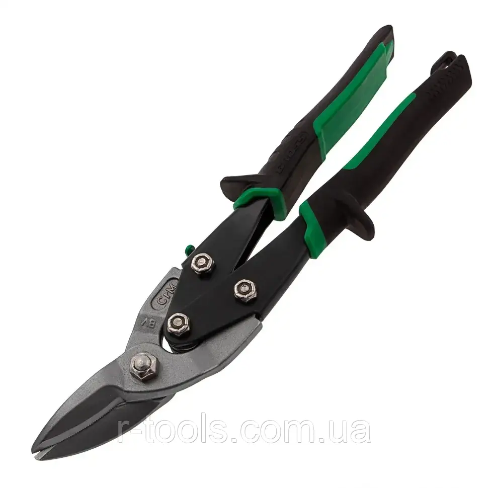 Ножиці для металу "Piranha" 250 мм прямий і правий розріз сталь-СRMO двокомпонентні ручки Gross 78323