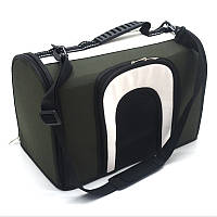 Дорожная сумка-тоннель для малых собак и кошек Бадо L №3 29х47х32 см зеленая