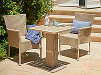 Комплект садових меблів натура (2 крісла штучний ротанг + стіл квадратний) ukrfarm