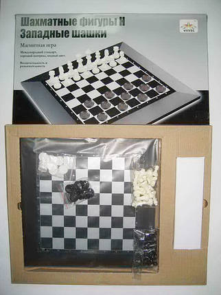 Гра "Шахи і шашки магнітні поля 230*230 мм, фото 2