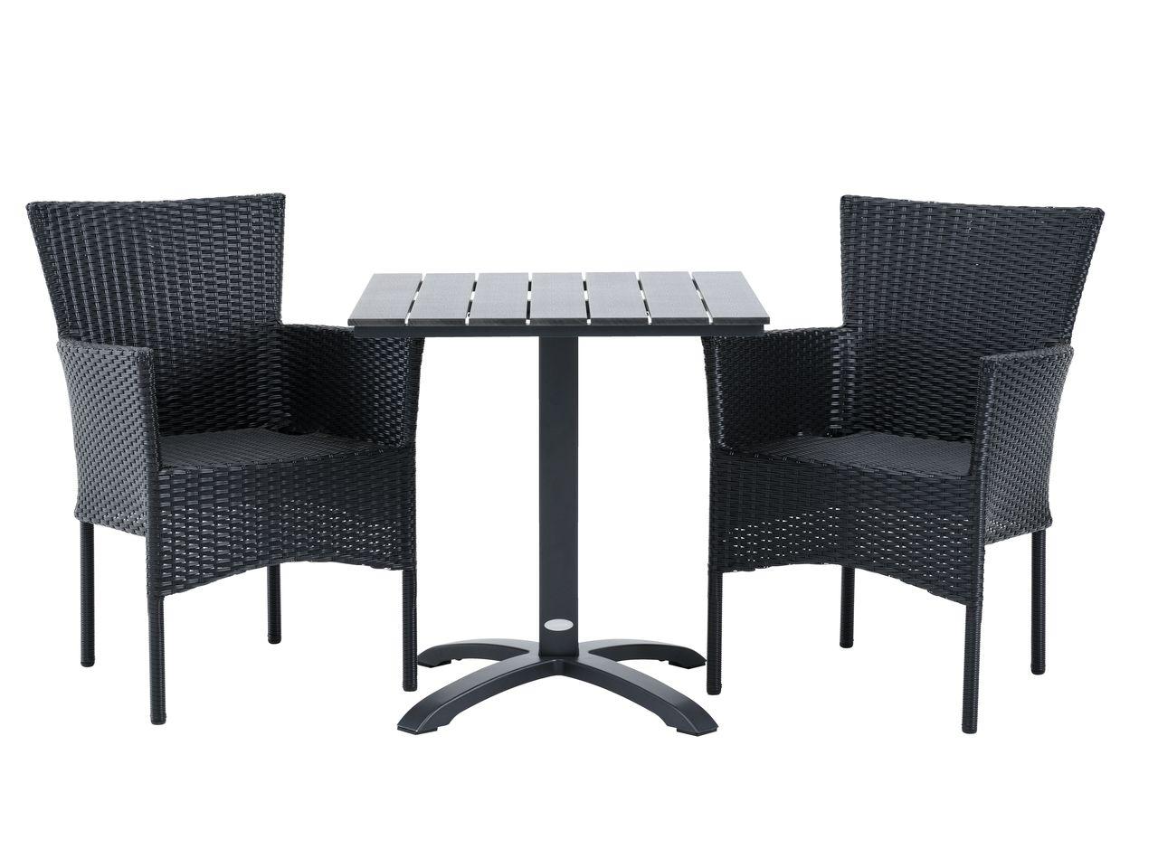 Комплект садових мебів чорнимй (Стіл: алюміній та штучне дерево + Стільці: сталь та петан) ukrfarm, фото 1