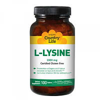 Аминокислота L-лизин Country Life L-Lysine 1000mg 100 tablets