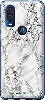 Чехол на Motorola One Vision Мрамор белый "4480u-1782-8094"