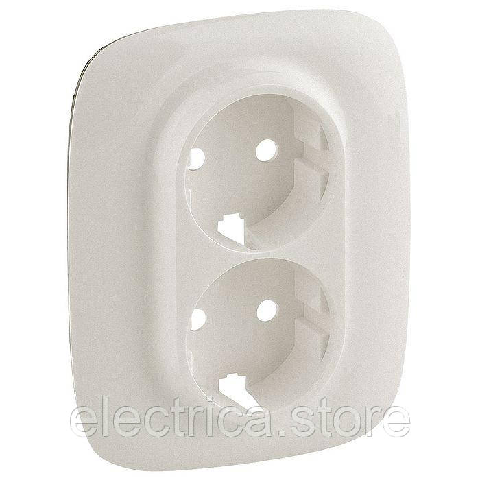 Накладка подвійної розетки с заземленням Valena ALLURE перли 754959, фото 1