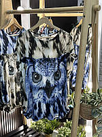 Стильна жіноча футболка, тканина "Креп Шифон" 52, 54, 56, 58, 60, 62 розмір 52
