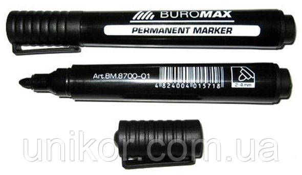 Маркер перманентний круглий 2-4 мм, стержень чорний. BuroMax