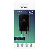 Мережевий Зарядний Пристрій Ridea RW-21011 Element Duo 2USB 2.1 A Колір Чорний, фото 5
