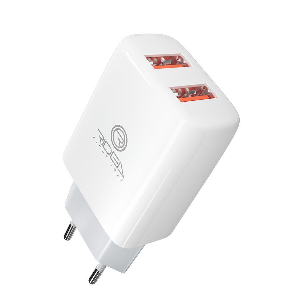 Мережевий Зарядний Пристрій Ridea RW-21011 Element Duo 2USB 2.1 A Колір Бiлий