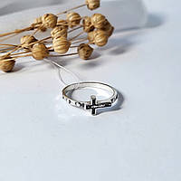 Кольцо серебряное женское колечко без камней Вервичка 17 размер черненое серебро 925 пробы 1.50г 10062ч