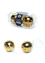 Вагінальні кульки Duo-Balls Gold, колір золотий, 60 г