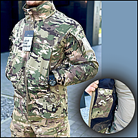 Мужская осенняя куртка мультикам soft shell, куртки тактические софтшелл ВСУ, куртка для яхтинга