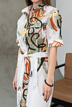 Романтична міді-сукня Лусія з воланом 100% італійська бавовна 42-56 розміри різні кольори білий принт, фото 2