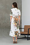 Романтична міді-сукня Лусія з воланом 100% італійська бавовна 42-56 розміри різні кольори білий принт, фото 7