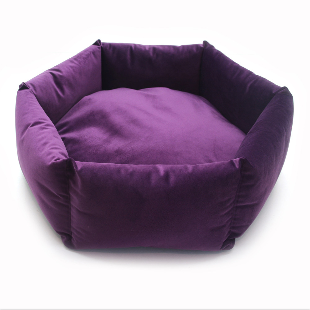 Лежак для малих собак та котів  шестикутний Тедді фіолетовий №1 43х15 см