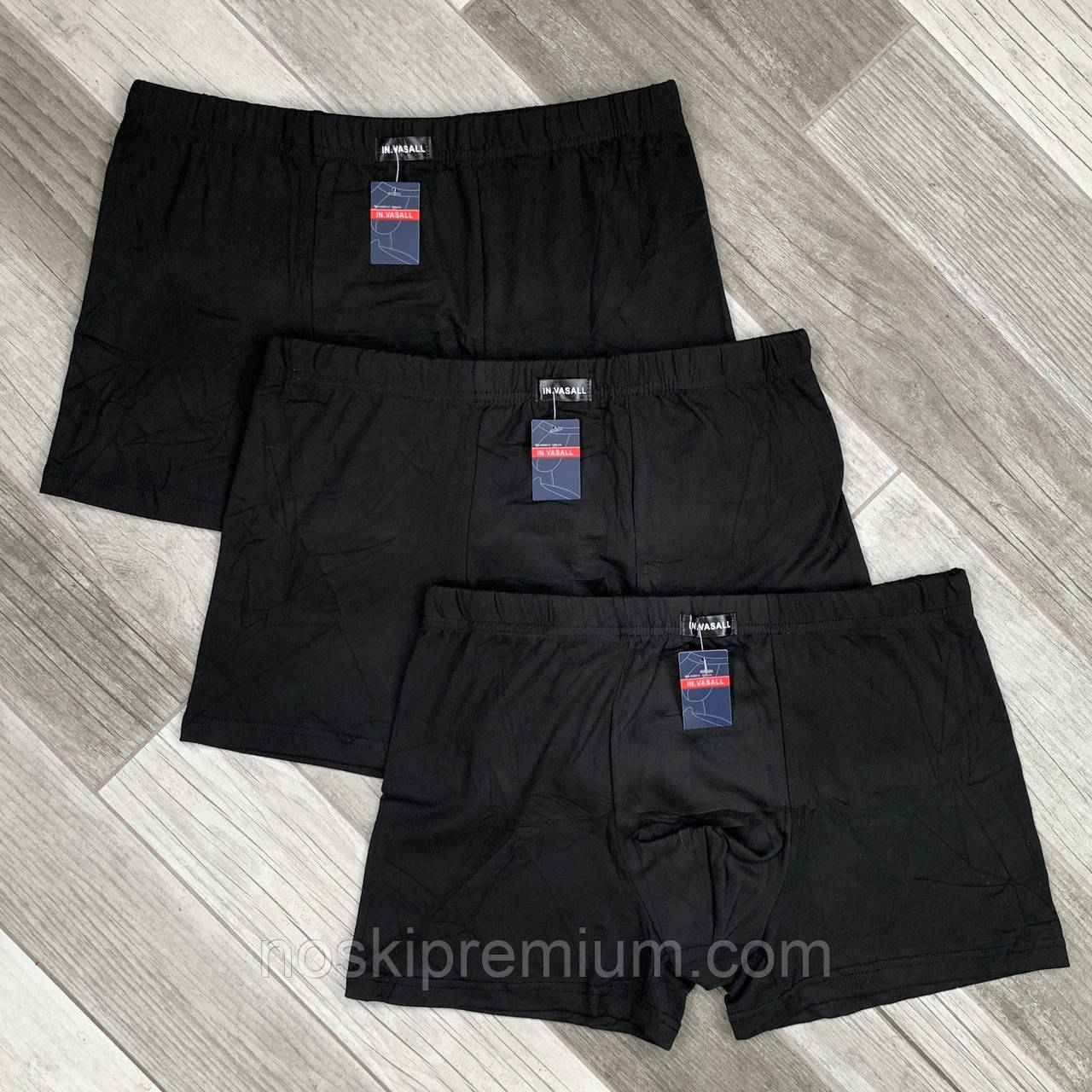 Труси чоловічі боксери бавовна з бамбуком Vasall, розміри XL-4XL, чорні, 1015, фото 1