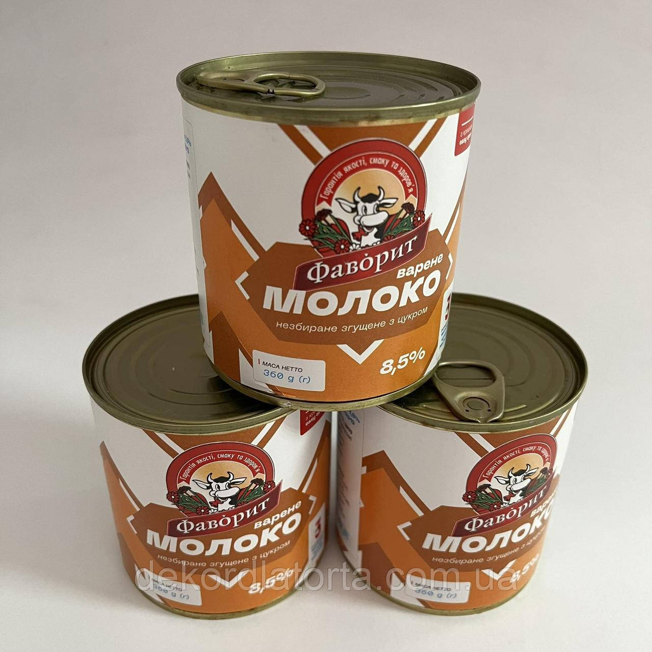 Згущене молоко незбиране з цукром варене 8,5% 360 гр Фаворит