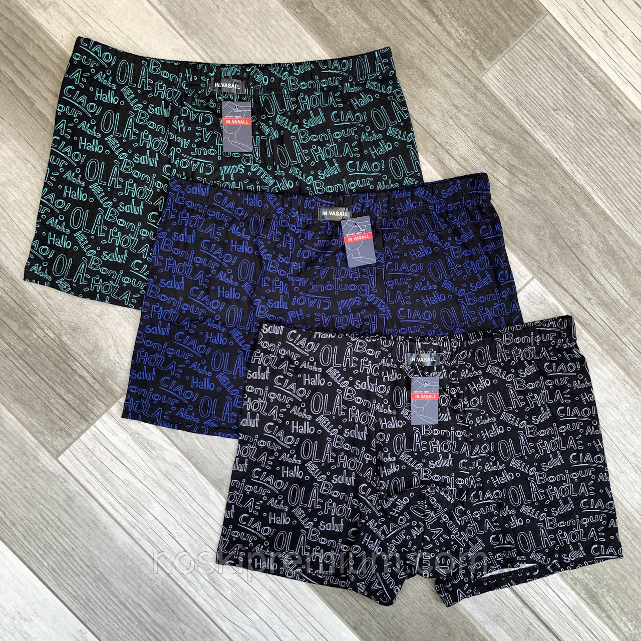 Труси чоловічі боксери бавовна з бамбуком Vasall, розміри XL-4XL, асорті, 1021, фото 1