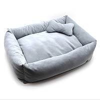 Лежак для собак і котів  Барс прямокутний сірий №3 60x85х21 см