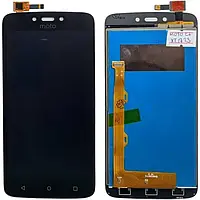 Дисплей для Motorola Moto C Plus (XT1723) модуль (экран и сенсор) оригинал, Черный