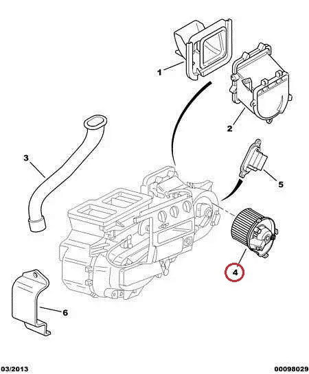 Моторчик опалювача (пічки) на Fiat Ducato 230, Peugeot Boxer, Citroen Jumper (1994-1998), 1318888080, 6441H9, Deye , Німеччина