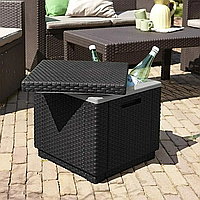 Стіл-скринька з термоізоляцією Keter стіл Ice Cube Пуф-стіл графіт Столи зі штучного ротанга тиснення