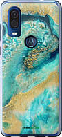 Чехол на Motorola One Vision Green marble "4365u-1782-8094"