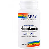 Натуральная добавка для иммунитета Solaray Monolaurin 500 mg 60 Veg Caps HR, код: 7519045