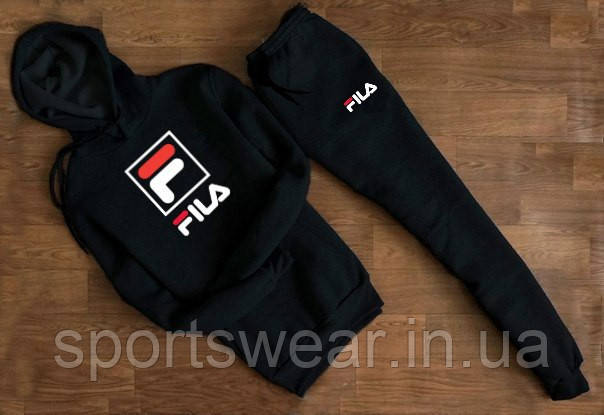 Спортивний чорний костюм Fila F з капюшоном "" В стилі Fila ""