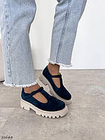 Premium! Женские синий лоферы на каблуке весенние туфли Весна Осень, 37