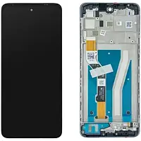 Дисплей для Motorola Moto G60s (5D68C19075) модуль (экран и сенсор) с рамкой, сервисный оригинал, Черный