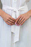 Лляне міді-плаття Лусія з воланом вільного крою з поясом 42-56 розміри різні кольори біле, фото 10